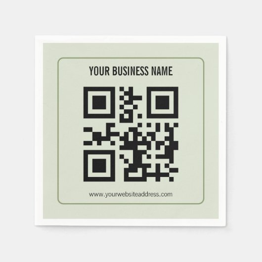 Individuelles QR-Code-Geschäftsname-Vorlage Serviette (Vorderseite)