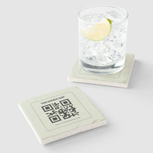 Individuelles QR-Code-Geschäftsname-Vorlage Steinuntersetzer