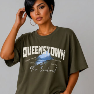 Individuelles Queenstown Neuseeland Abenteuer Reis T-Shirt