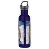 Individuelles Quokka Beach Tier Blue Edelstahlflasche (Vorderseite)