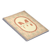 Individuelles Retro Monogram Notebook Notizblock (Rechte Seite)