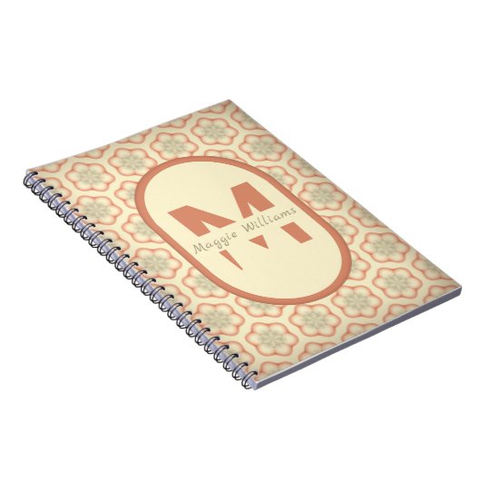 Individuelles Retro Monogram Notebook Notizblock (Rechte Seite)