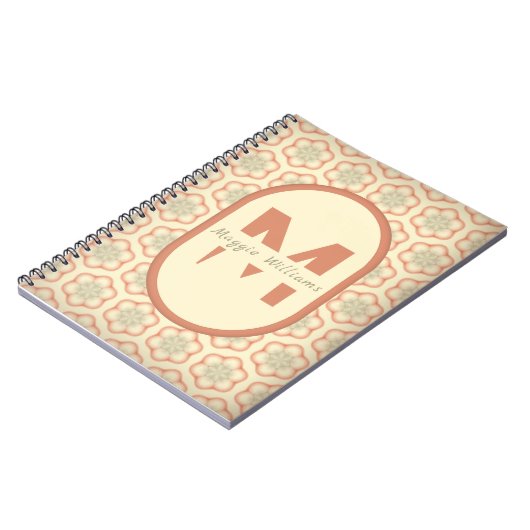 Individuelles Retro Monogram Notebook Notizblock (Linke Seite)