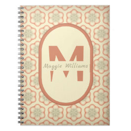 Individuelles Retro Monogram Notebook Notizblock