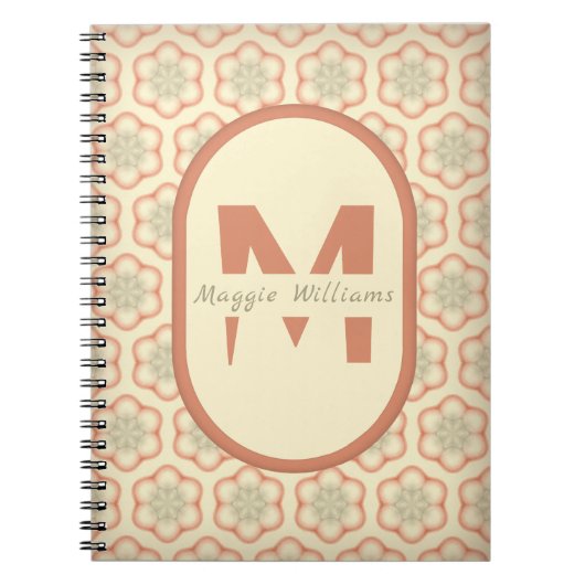 Individuelles Retro Monogram Notebook Notizblock (Vorderseite)