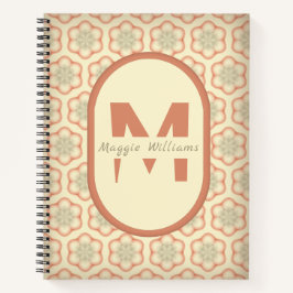Individuelles Retro Monogram Notebook Notizblock