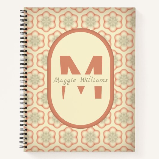 Individuelles Retro Monogram Notebook Notizblock (Vorderseite)