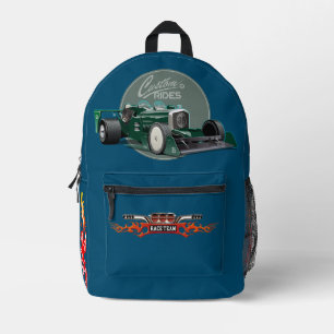 Individuelles Retro-Rennwagen Bedruckter Rucksack