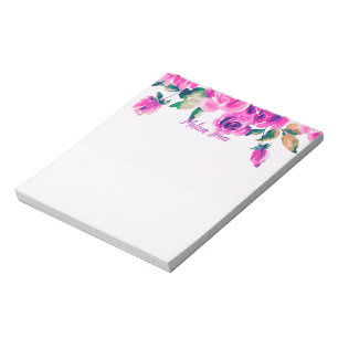 individuelles rosa Blumen Notizbuch Notizblock