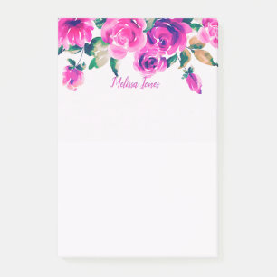 individuelles rosa florales personalisiertes Notiz