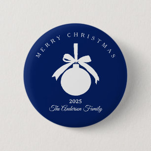 Individuelles Saphirblau-Weiß-Rustikal-Ornament-Ge Button
