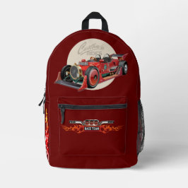 Individuelles Sci-Fi Retro-Rennwagen Bedruckter Rucksack