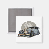 Individuelles Sci-Fi Retro-Rennwagen Magnet (Vorderseite/Rückseite)