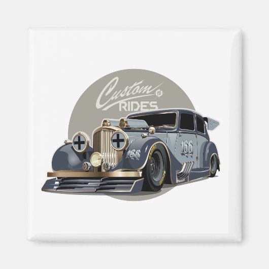 Individuelles Sci-Fi Retro-Rennwagen Magnet (Vorne)
