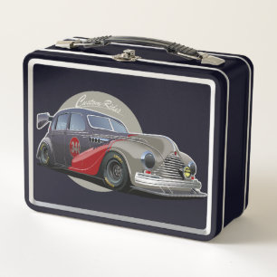 Individuelles Sci-Fi Retro-Rennwagen Metall Brotdose