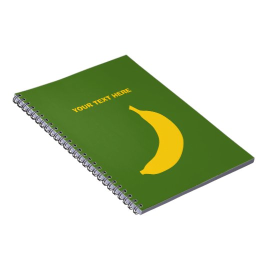 Individuelles Spiralnotebook mit gelbem Bananendec Notizblock (Rechte Seite)