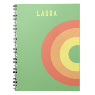 individuelles Spiralnotizbuch Ziel Regenbogen rosa Notizblock