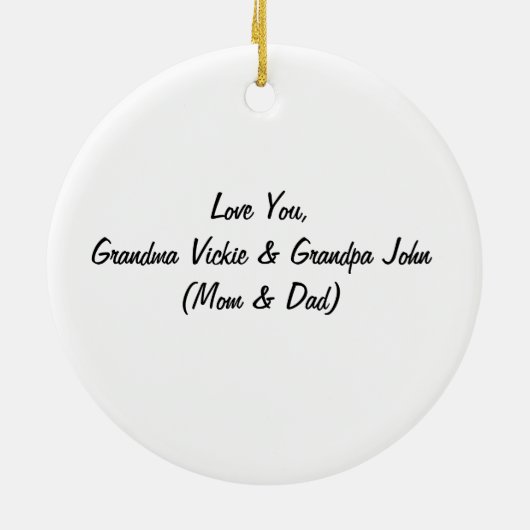 Individuelles Strichmännchen mit Haustieren und Or Keramik Ornament (Hinten)