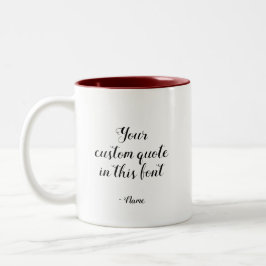 Individuelles Textangebot Moderne Chic Calligraphy Zweifarbige Tasse