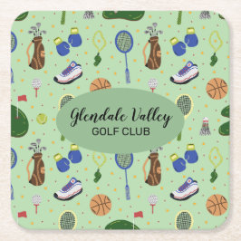 Individuelles Thema Golf Rechteckiger Pappuntersetzer