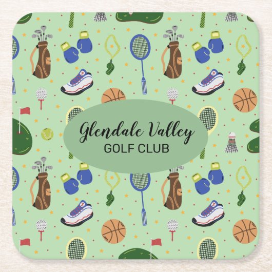 Individuelles Thema Golf Rechteckiger Pappuntersetzer (Vorderseite)