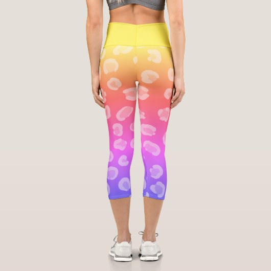 Individuelles Training bunter Gradientenleopard st Capri Leggings (Rückseite)