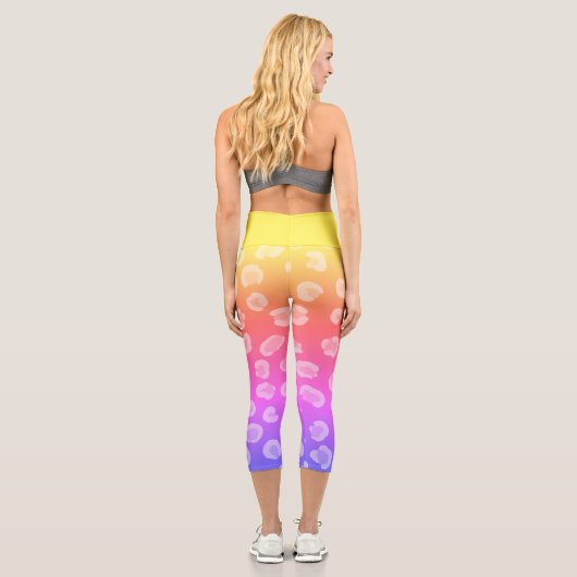 Individuelles Training bunter Gradientenleopard st Capri Leggings (Rückseite)