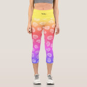 Individuelles Training bunter Gradientenleopard st Capri Leggings (Vorderseite)