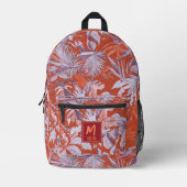 Individuelles tropisches Leaf Hot Summer Red Moder Bedruckter Rucksack (Vorderseite)