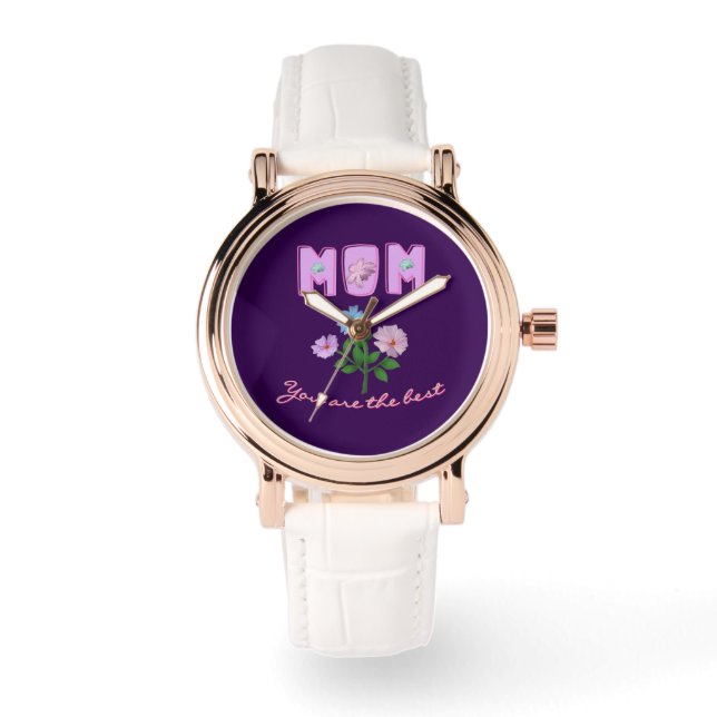 Individuelles und personalisiertes Muttertagsgesch Armbanduhr (Vorderseite)
