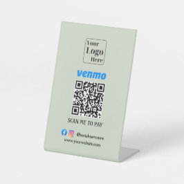 Individuelles Venmo QR Code Zahlungsständerzeichen Sockelschild