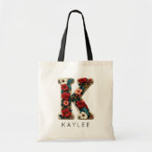 Individuelles Vintage-Botanik-Monogramm-Geschenk f Tragetasche (Vorne)