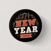 Individuelles Vintage Silvester Design Einzigartig Button (Vorderseite)