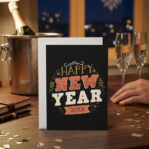 Individuelles Vintage Silvester Design Einzigartig Feiertagskarte