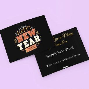 Individuelles Vintage Silvester Design Einzigartig Feiertagskarte