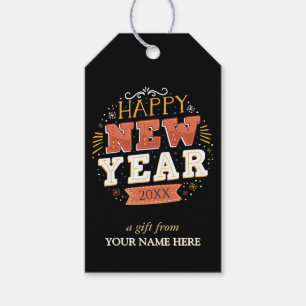 Individuelles Vintage Silvester Design Einzigartig Geschenkanhänger