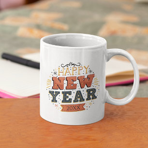 Individuelles Vintage Silvester Design Einzigartig Kaffeetasse
