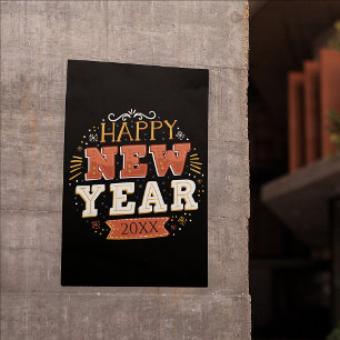 Individuelles Vintage Silvester Design Einzigartig Poster