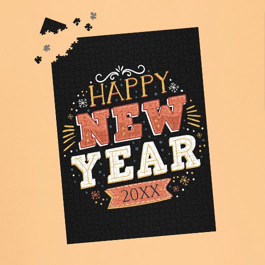 Individuelles Vintage Silvester Design Einzigartig Puzzle