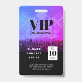 Individuelles VIP All Access Concept Abzeichen Ausweis (Rückseite)