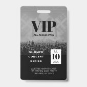 Individuelles VIP All Access Concept Abzeichen Ausweis (Rückseite)