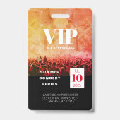 Individuelles VIP All Access Concept Abzeichen Ausweis (Rückseite)