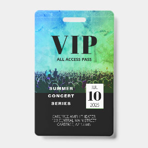 Individuelles VIP All Access Concept Abzeichen Ausweis