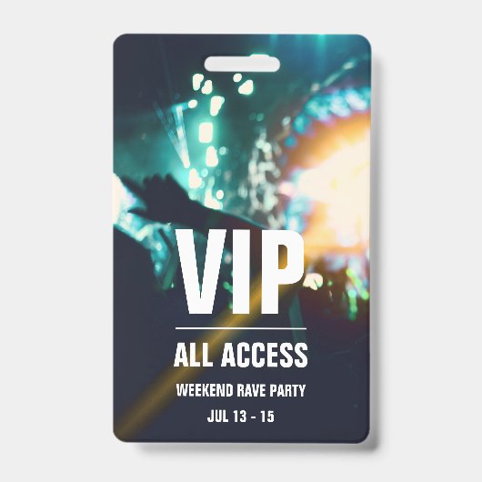 Individuelles VIP All Access Concept Pass Abzeiche Ausweis (Vorderseite)