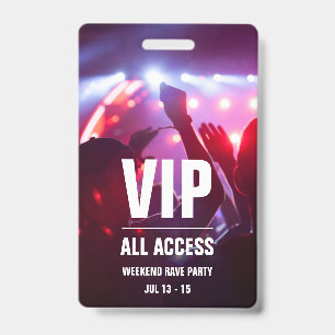 Individuelles VIP All Access Concept Pass Abzeiche Ausweis