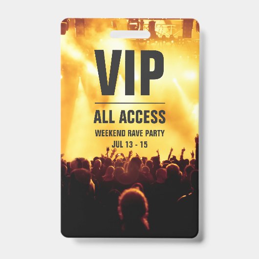 Individuelles VIP All Access Concept Pass Abzeiche Ausweis (Front)