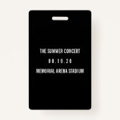 Individuelles VIP All Access Konzert Ausweis (Rückseite)