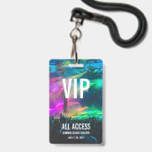 Individuelles VIP All Access Pass Konzert Abzeiche Ausweis (Rückseite mit Lanyard)