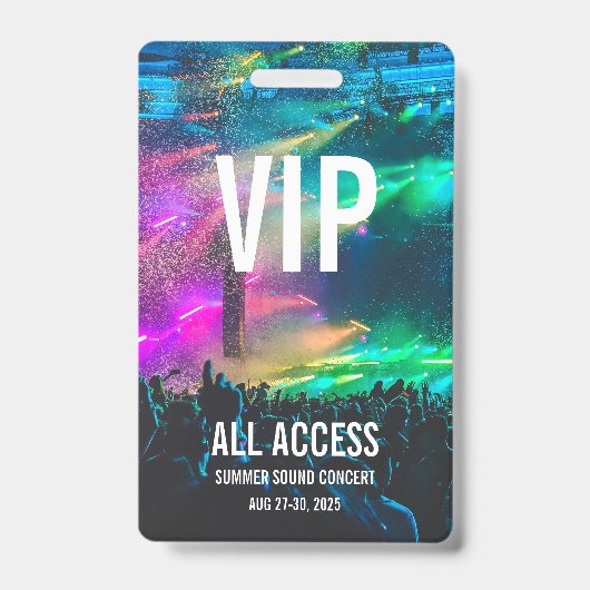 Individuelles VIP All Access Pass Konzert Abzeiche Ausweis (Vorderseite)
