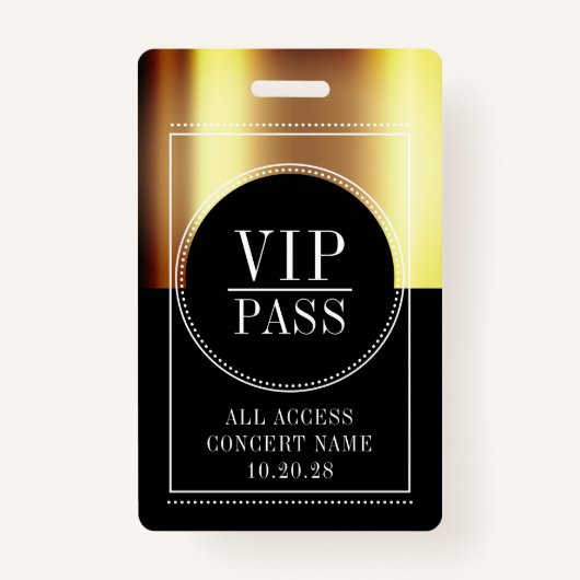 Individuelles VIP All Access Pass Konzert Abzeiche Ausweis (Vorderseite)